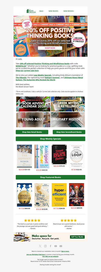 20% off Positive Thinking and Mindfulness books😌