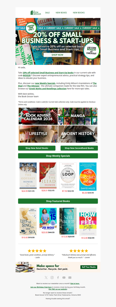 Sale: 20% off Small Business and Start-Up books😎