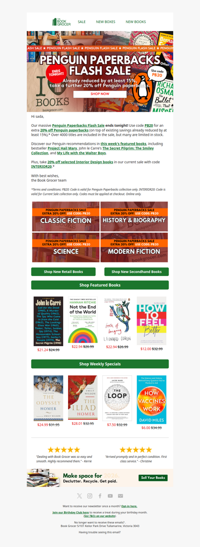 ❗Ends tonight: 20% off Penguin Paperbacks🐧