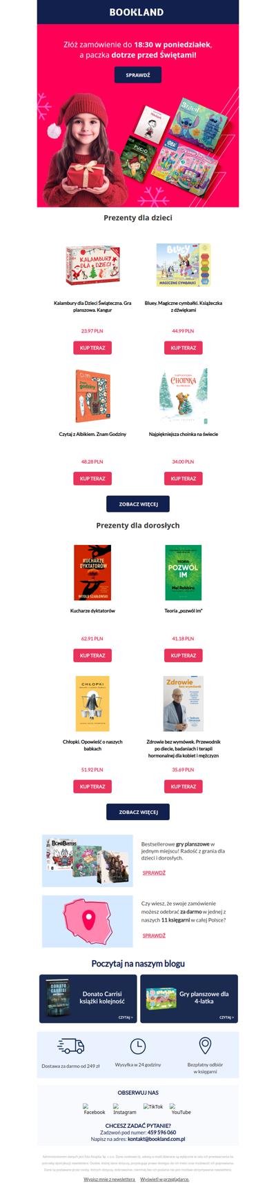 🎁 Gwarancja dostawy przed świętami