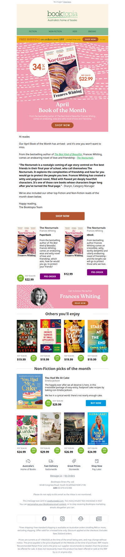 📚 Book of the Month: The Nocturnals by Frances Whiting.