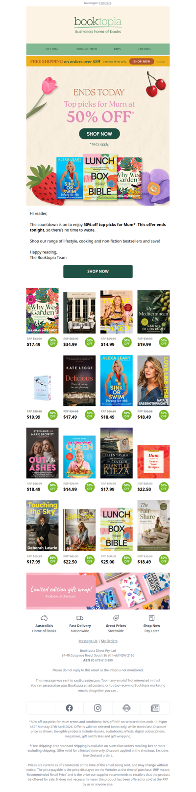 Ends Today: 50% off top picks for Mum 💐