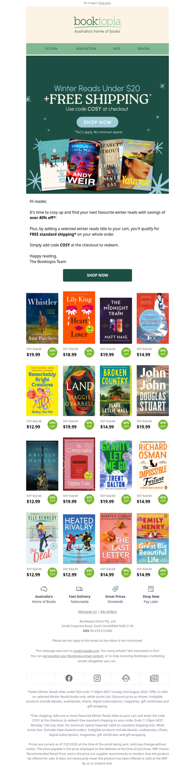 Winter reads under $20 + FREE shipping* ❄️