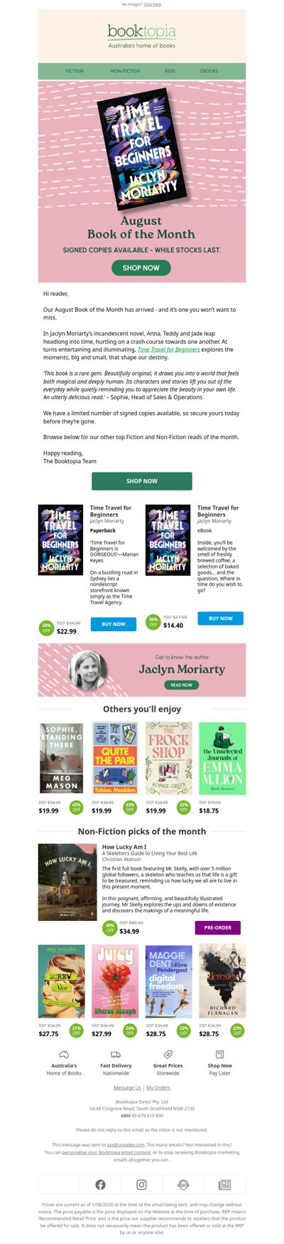 📚 Book of the Month: Time Travel for Beginners by Jaclyn Moriarty