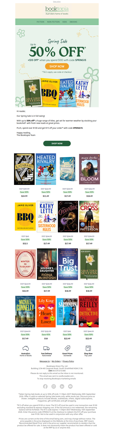 Spring Sale: Up to 50% Off!