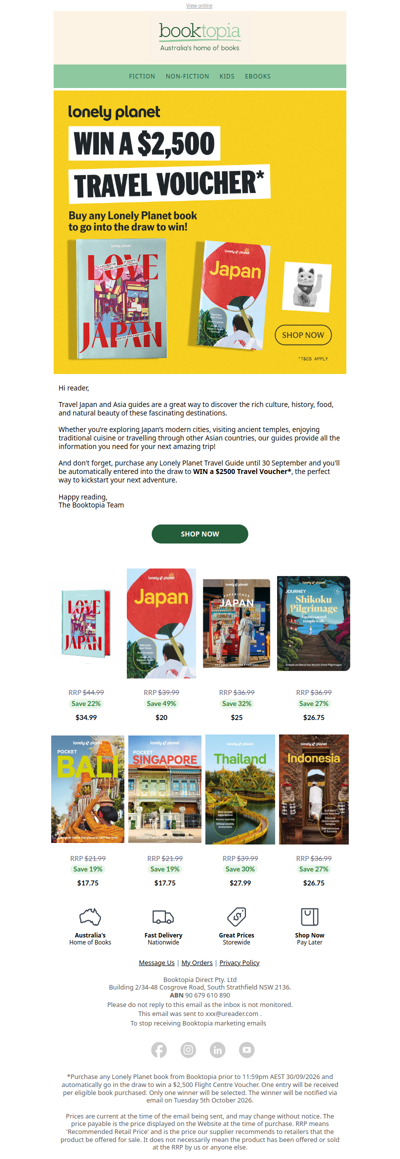 Lonely Planet: Your chance to WIN a $2500 Travel Voucher*
