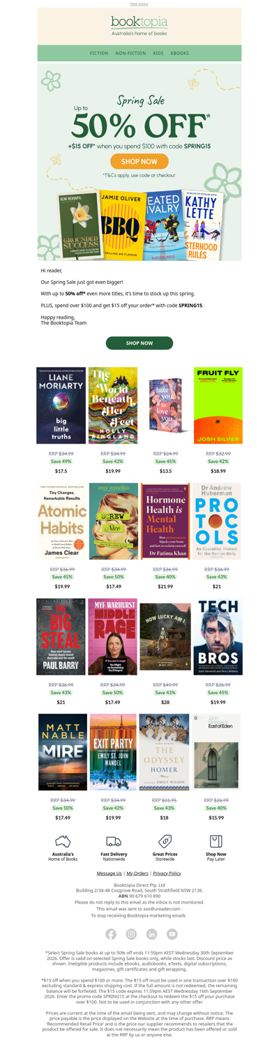 Up to 50% Off Spring Sale: NEW titles added!
