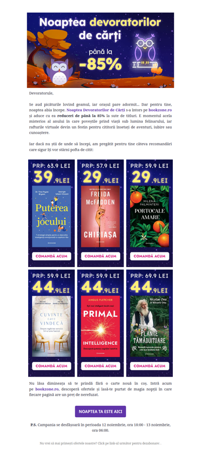 Noaptea Devoratorilor de Cărți a început! Reduceri de până la 85%