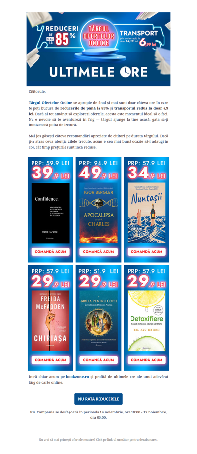 Ultimele ore de campanie! Nu pierde reducerile de până la 85%!