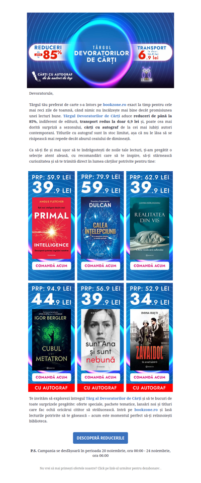 Târgul Devoratorilor de Cărți, cu reduceri de până la -85% și cărți cu autograf!