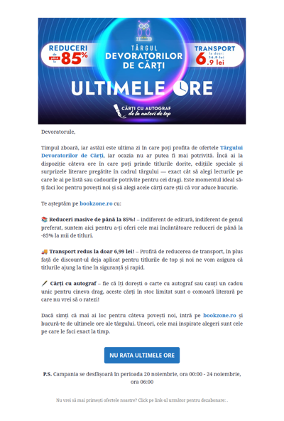 Nu rata reducerile de până la 85% și transportul redus la doar 6.9 lei