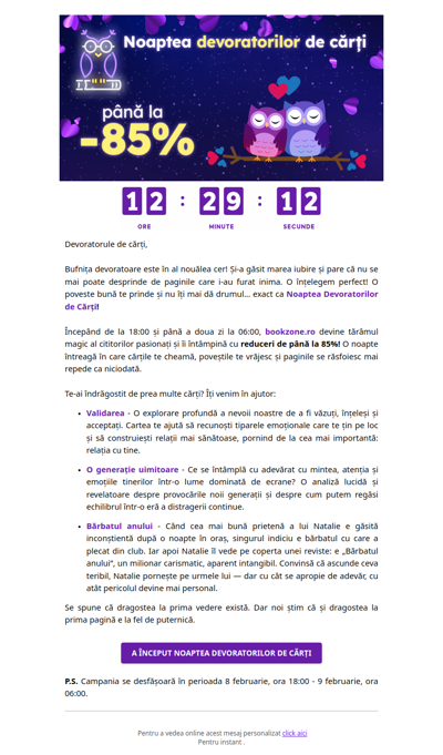 Dragoste la prima pagină? A început Noaptea Devoratorilor de Cărți, pe bookzone.ro