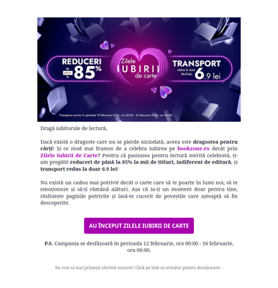 Dragostea plutește în aer cu reduceri de până la 85%, pe bookzone.ro