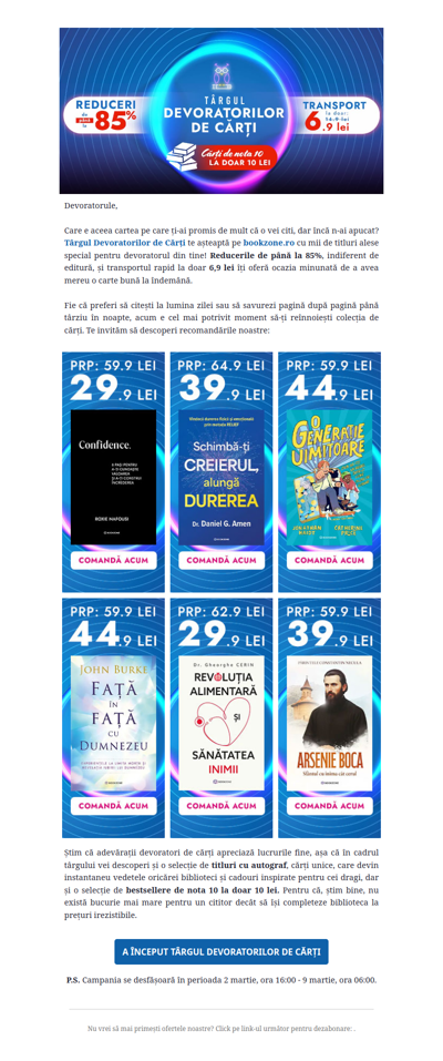 A început Târgul Devoratorilor de Cărți cu reduceri de până la 85% și transport redus