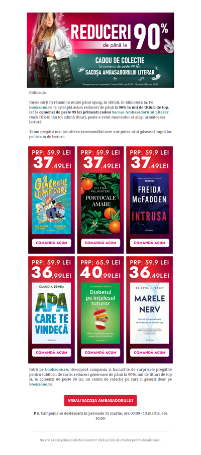 Reduceri de până la 90% la mii de titluri de top și CADOU de colecție!