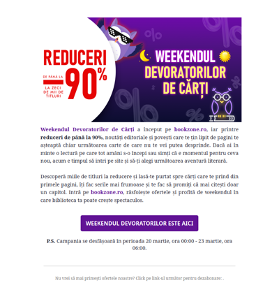 Ai auzit? Weekendul Devoratorilor de Cărți a început pe bookzone.ro!