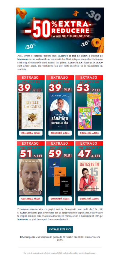 Psst... a început EXTRA50, pe bookzone.ro