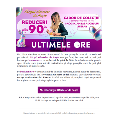 Ultima zi din Târgul Ofertelor de Paște!