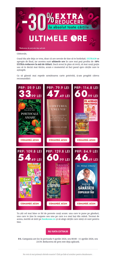 Acum e momentul pentru EXTRA30