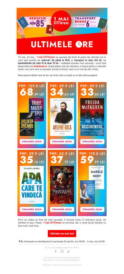 Reduceri de până la 85% și transport la 6,9 lei! Nu rata ofertele!