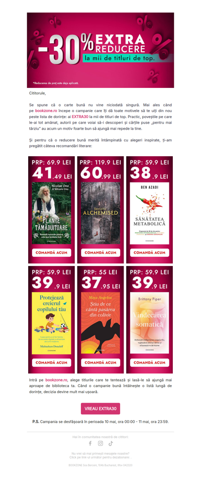 EXTRA30 de motive să intri pe bookzone.ro