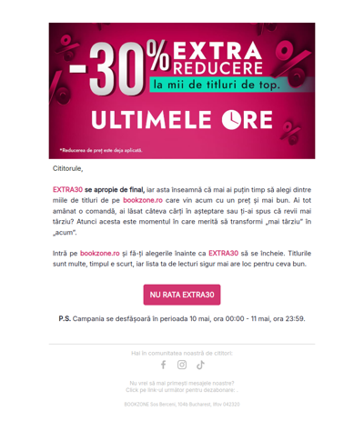 Acum e momentul pentru EXTRA30