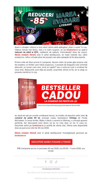 Marea evadare literară! Cu reduceri de până la 85%, indiferent de editură!