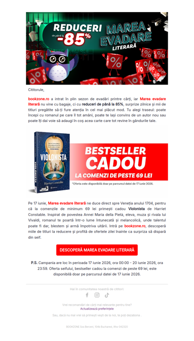 Marea evadare literară! Cu reduceri de până la 85%, indiferent de editură!