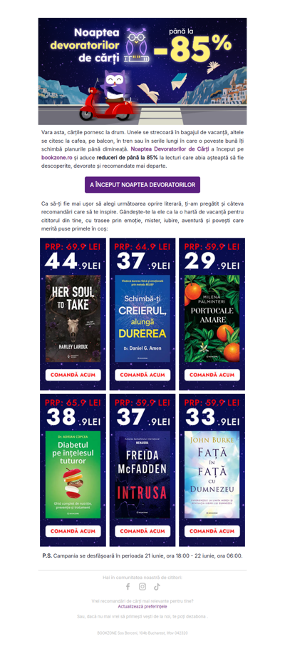 Reduceri de până la 85% la lecturile verii