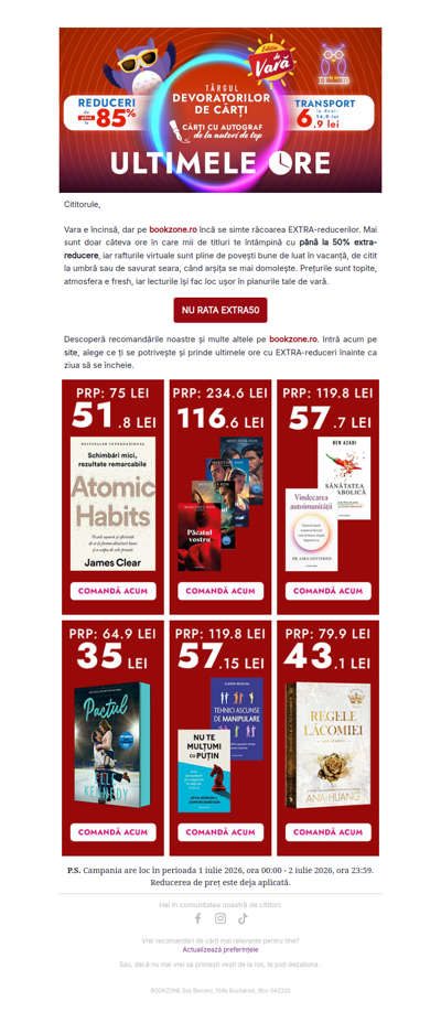 Azi e ultima zi de EXTRA50 pe bookzone.ro