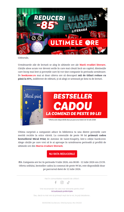 Ultimele ore din Marea evadare literară, pe bookzone.ro