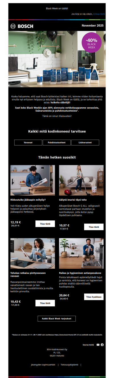 Varaosat ja tarvikkeet -40 % ✨