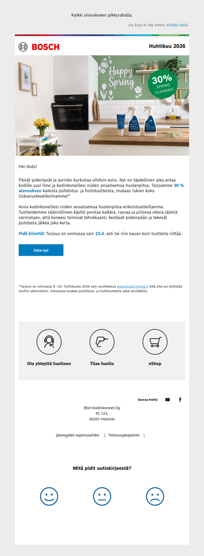 🌼Säästä 30 % – kevätsiivous alkaa nyt!