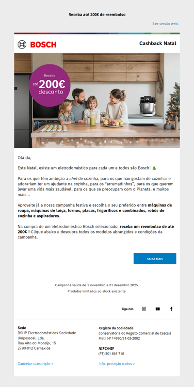 Há um eletrodoméstico Bosch para cada um! 🎄