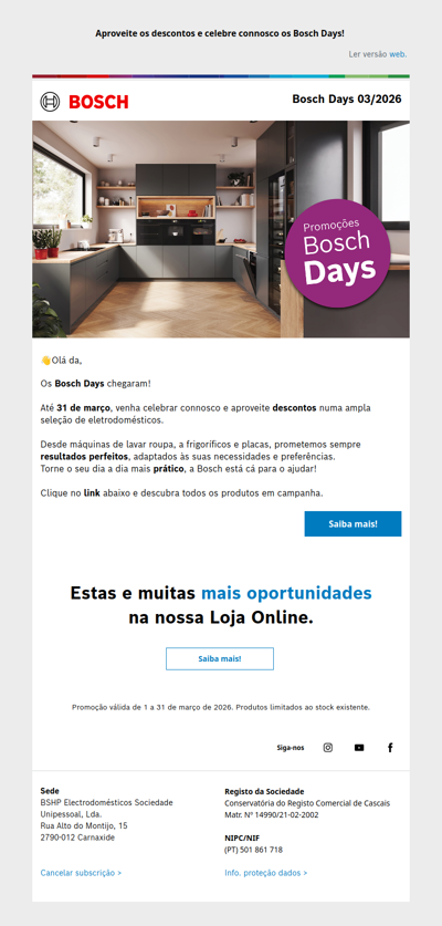 ❗​ APROVEITE OS BOSCH DAYS!