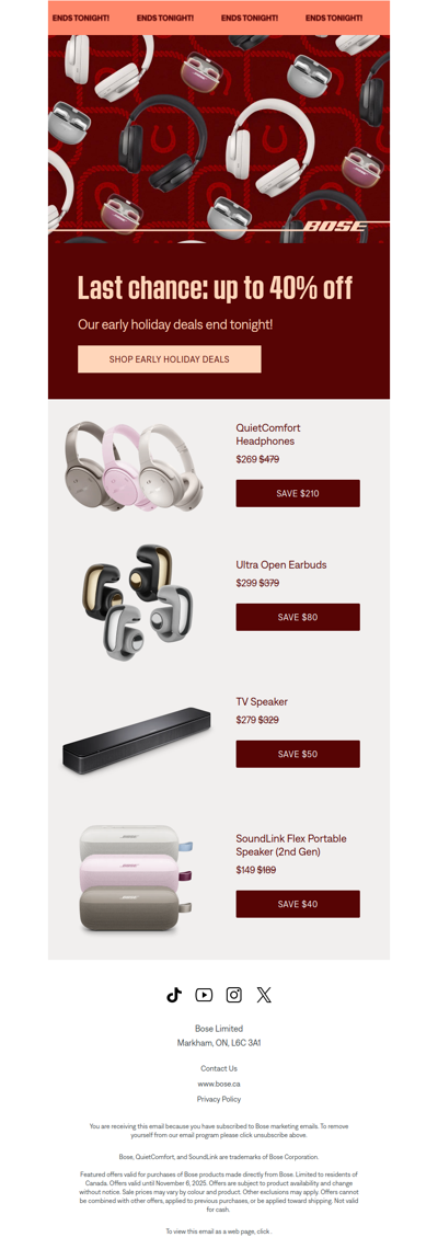 Save up to 40% before these deals end tonight!