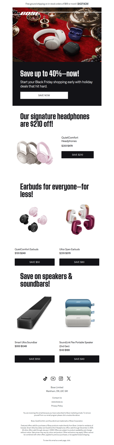 🤩 Black Friday starts NOW. Save up to 40%!