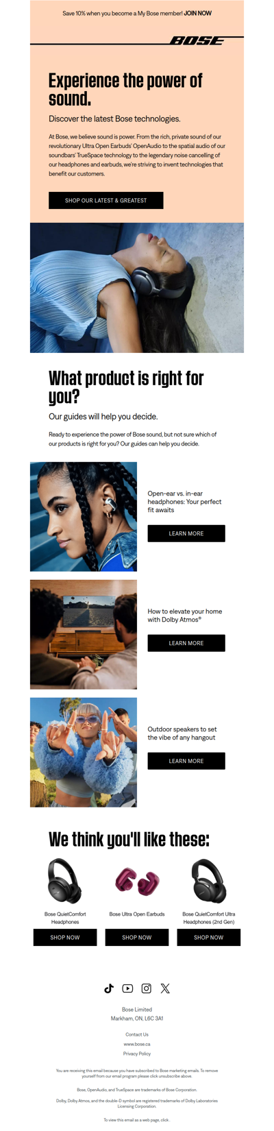 Find the Bose tech that's right for you.