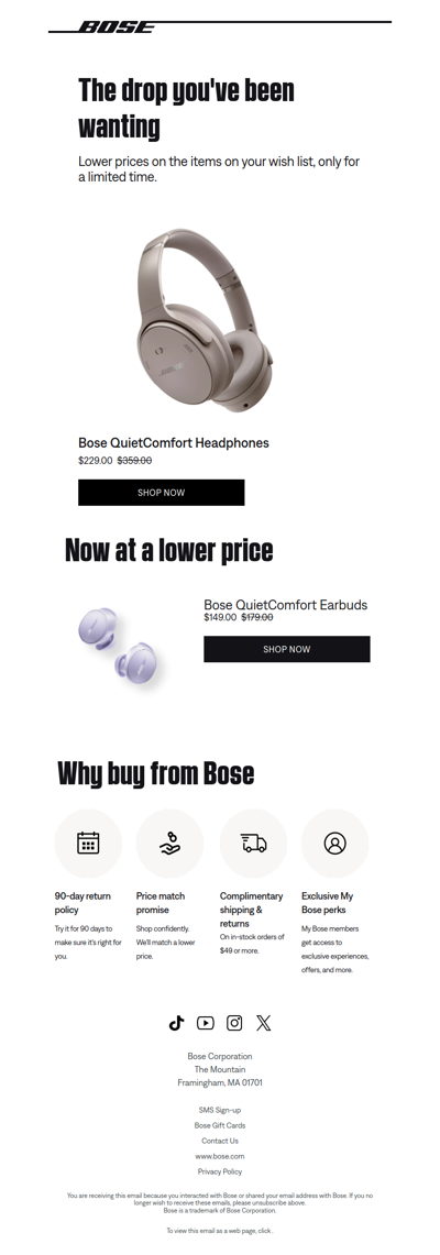 Items you wanted dropped in price.
