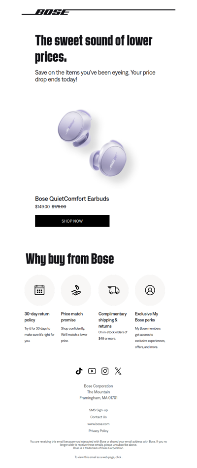 Don't miss your price drop.