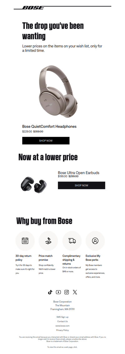 Items you wanted dropped in price.