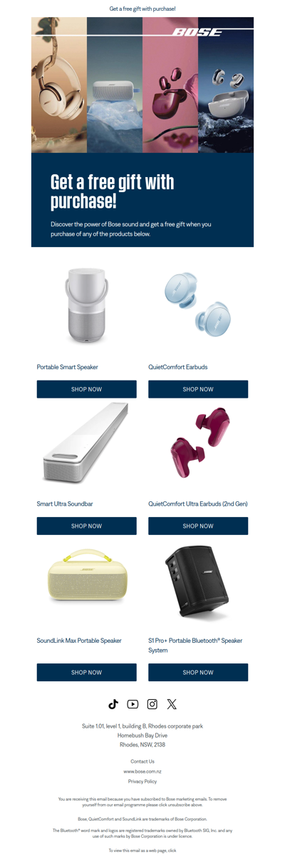 Get a free gift with purchase!