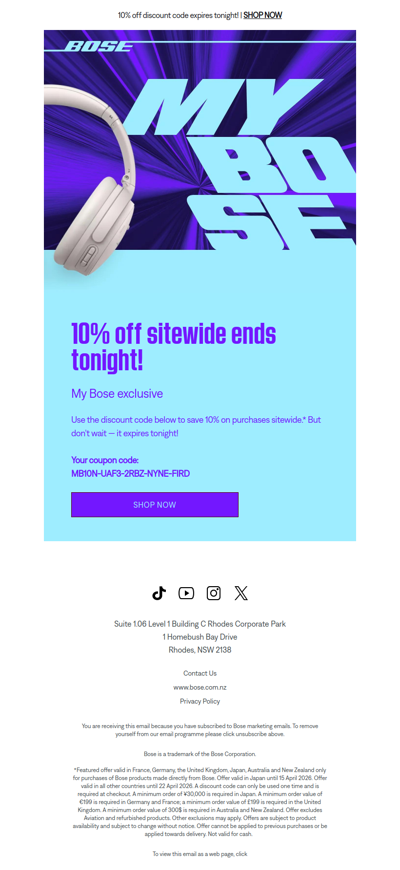 Ends tonight: save 10% sitewide!