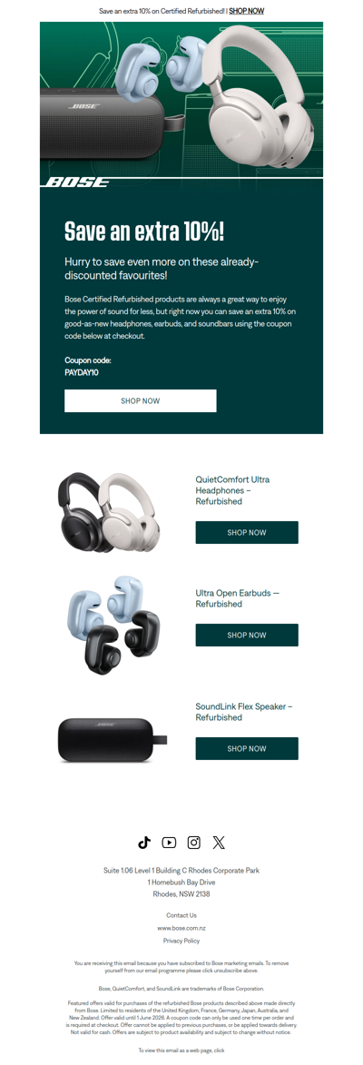 Savings alert! Score an extra 10% off refurbished.