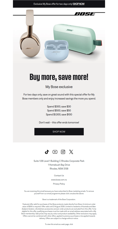 Save up to $100 for two days only!