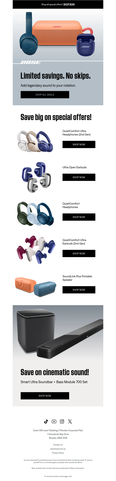 Special offers. Amazing sound.