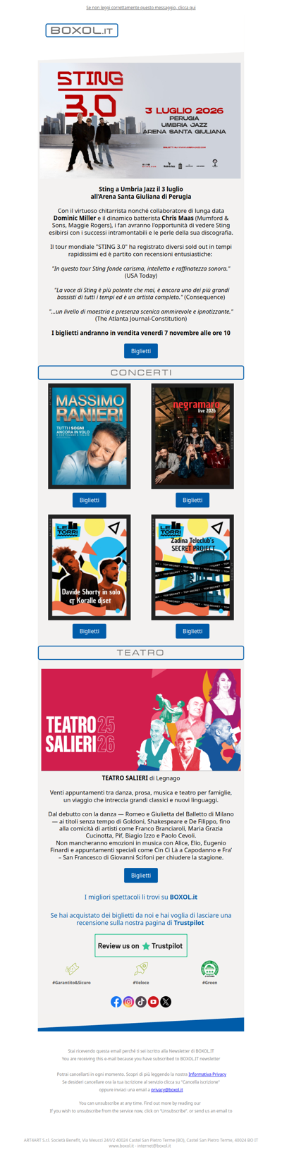 🎸Annunciazione: STING a Perugia 2026