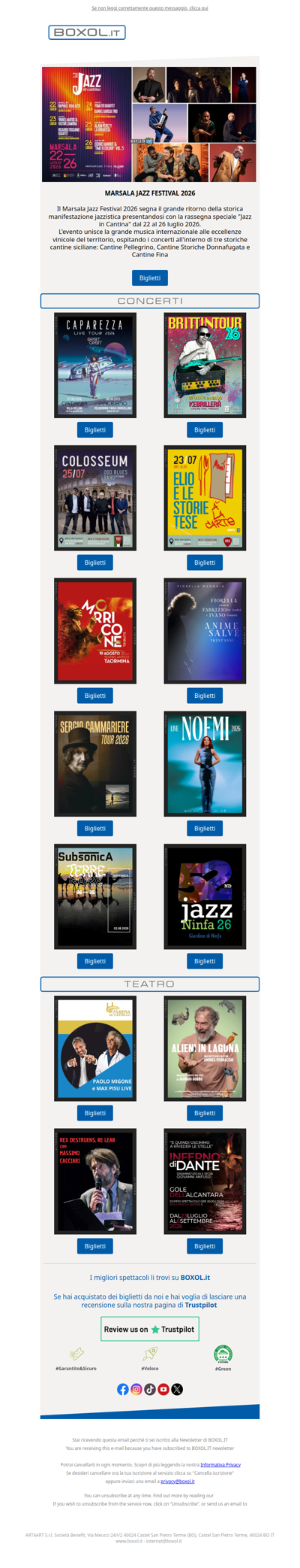 🌞Marsala Jazz, Britti, Mannoia, Noemi, Caparezza, Migone,  ecc