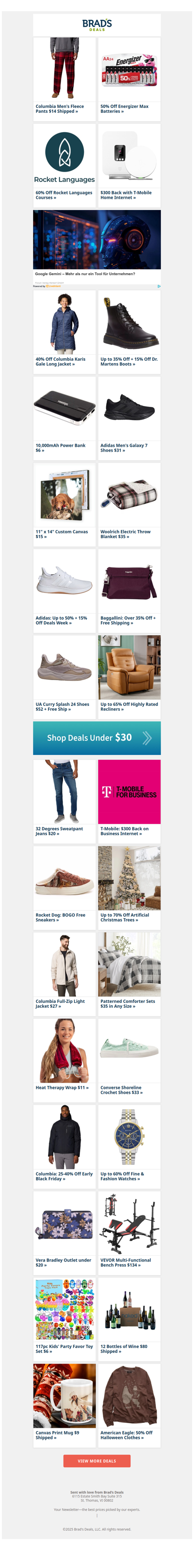 $14 Columbia Pants | 70% Off Christmas Trees | BOGO Rocket Dog Sneakers | $20 Vera Bradley | $38 Oneida Dinnerware Sets | $9 Custom Print Mug & More