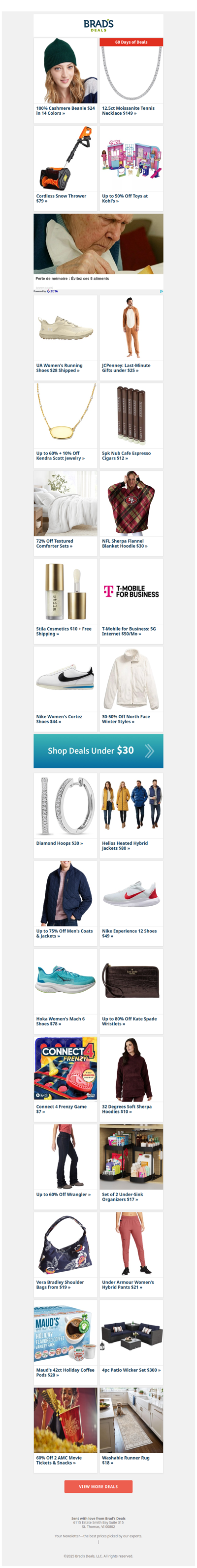 $79 Cordless Snow Thrower | $24 100% Cashmere Beanie | $149 Moissanite Necklace | 60% Off 2 Movie Tickets | $13 Dearfoams Clogs | $27 UA Shoes & More